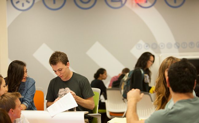 students in common area