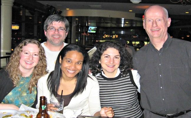 MPP ’98 reunion (L-R): Marion Walsh, Dylan Presman, Emily Williams, Tenny Avanesian