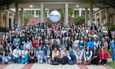 Students gathering at the Luskin School of Public Affairs